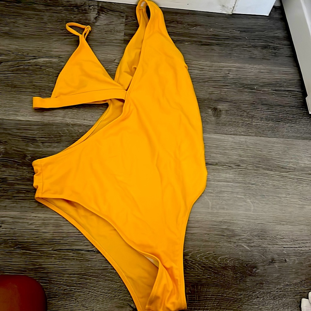 yellow swim suit